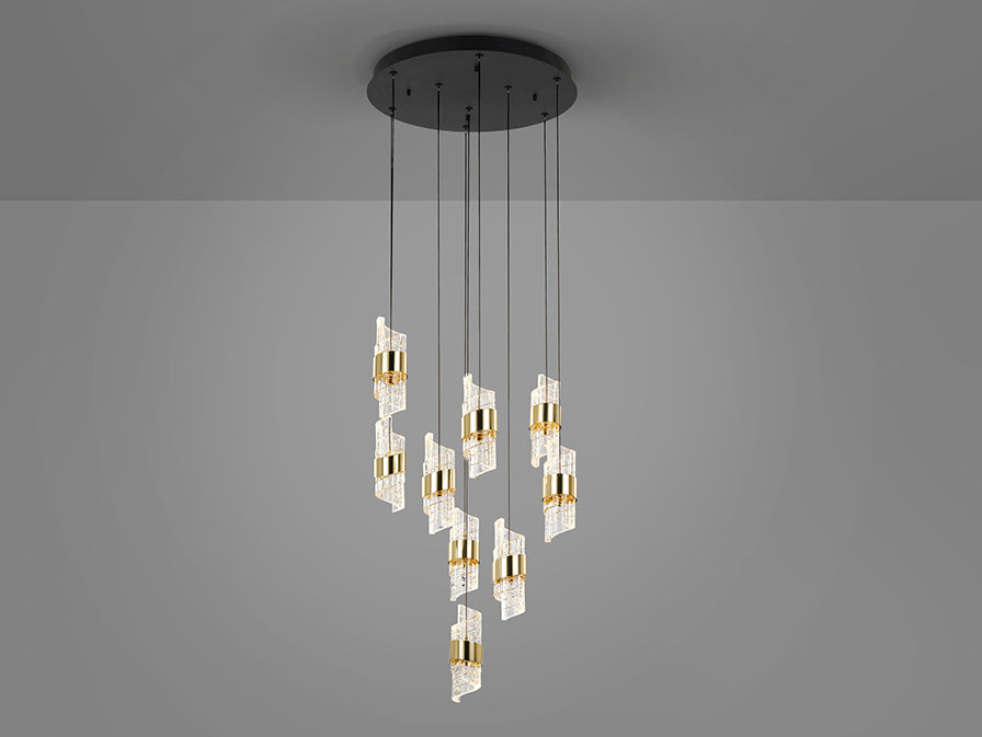 Iliada - Lamp 3/5/9/13Lt Black-Gold Ip20 Integrated Led