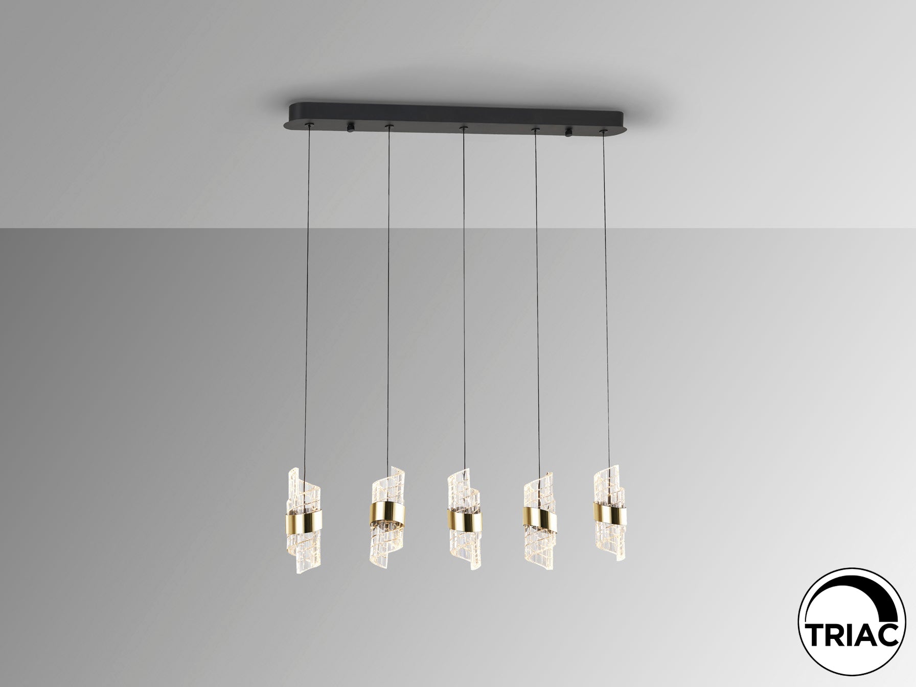 Iliada 5Lt Kitchen Table Island Light- Black-Gold