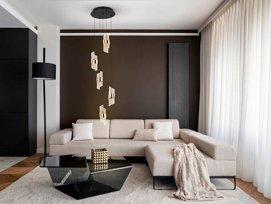 Iliada - Lamp 3/5/9/13Lt Black-Gold Ip20 Integrated Led