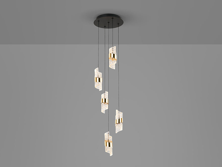 Iliada - Lamp 3/5/9/13Lt Black-Gold Ip20 Integrated Led