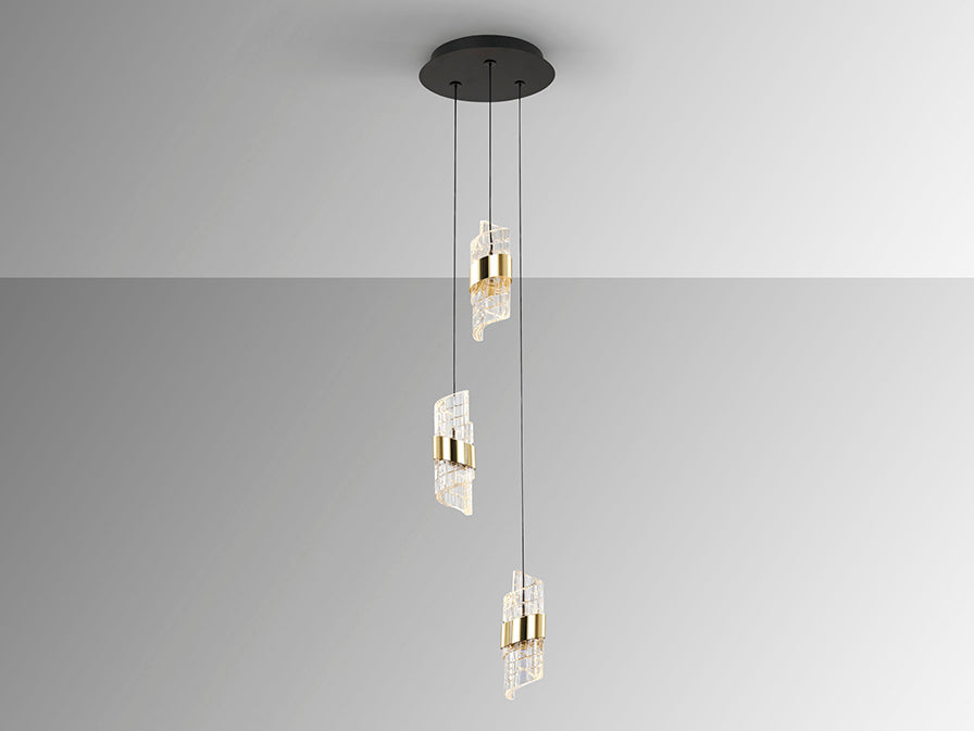 Iliada - Lamp 3/5/9/13Lt Black-Gold Ip20 Integrated Led