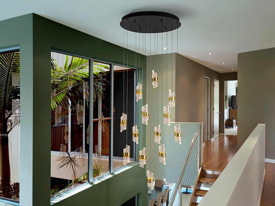 Iliada - Lamp 3/5/9/13Lt Black-Gold Ip20 Integrated Led