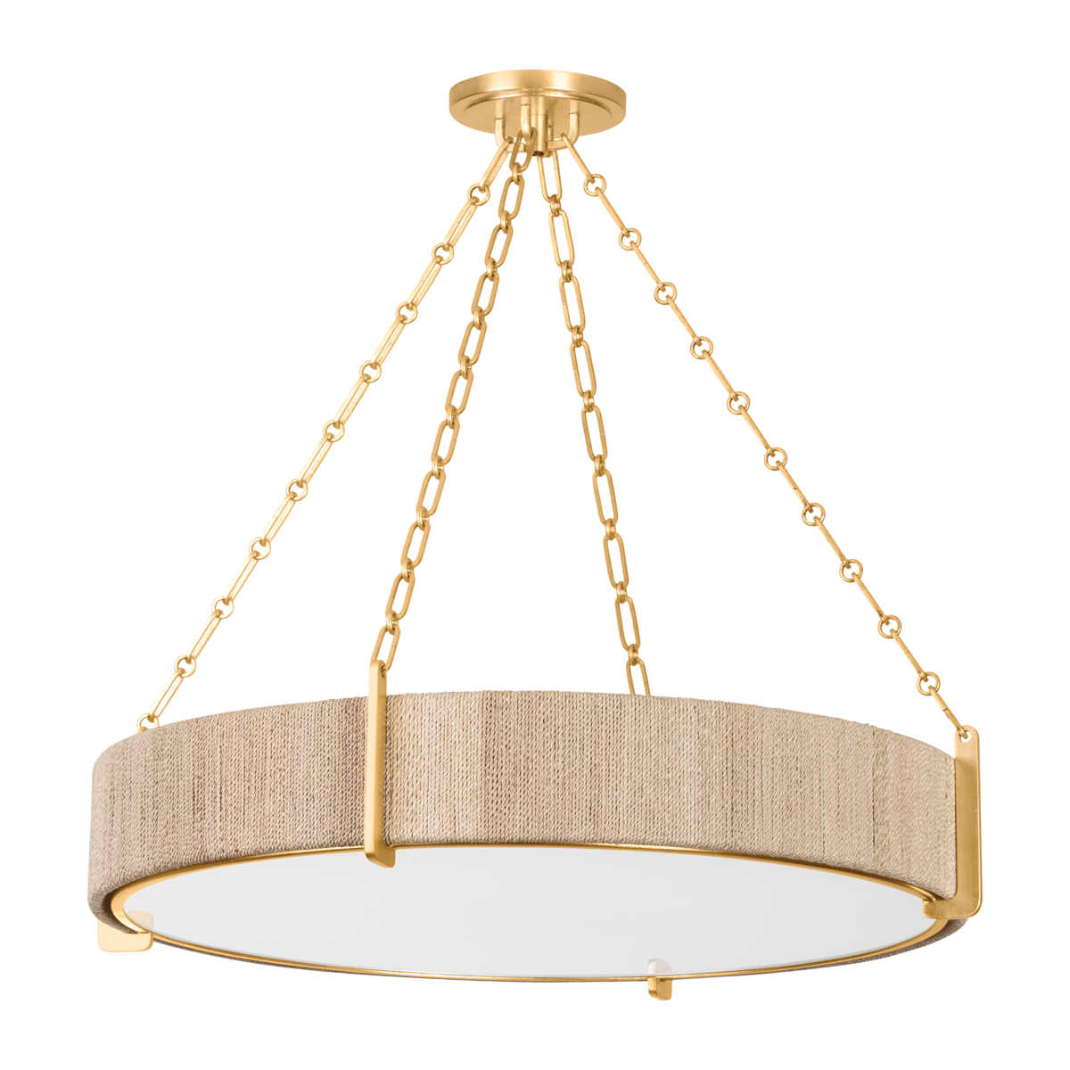 Quebec 4/6Lt Chandelier - Gold Leaf