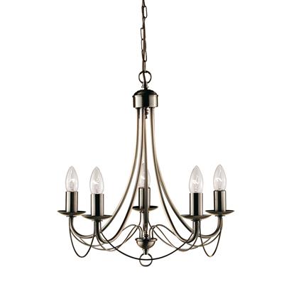 Mayfair 3/5/8 Lt Pendant - Satin Silver/Black Iron/Antique Brass Finish