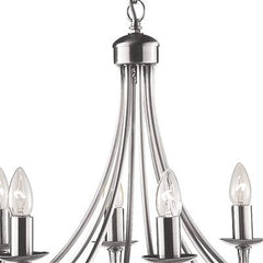 Mayfair 8 Lt Pendant - Satin Silver/Black Iron/Antique Brass Finish