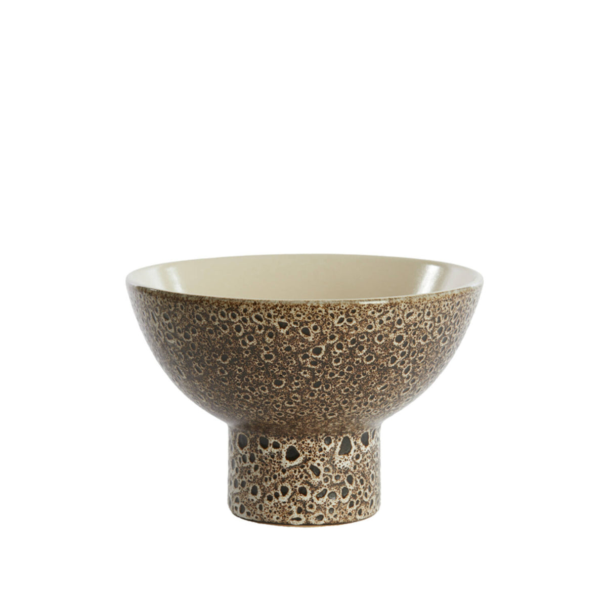 Kavala Dish on Base- Ceramics Cream+Black