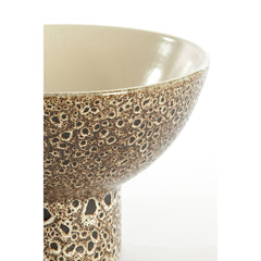 Kavala Dish on Base- Ceramics Cream+Black