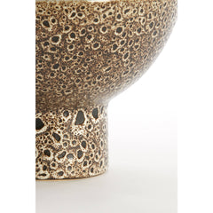 Kavala Dish on Base- Ceramics Cream+Black