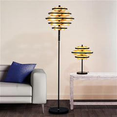 Hive 3Lt LED Table Lamp - Black & Gold Leaf