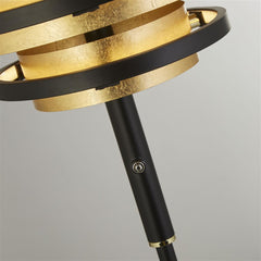 Hive 5Lt Floor Lamp - Black Metal & Gold Leaf Integrated LED