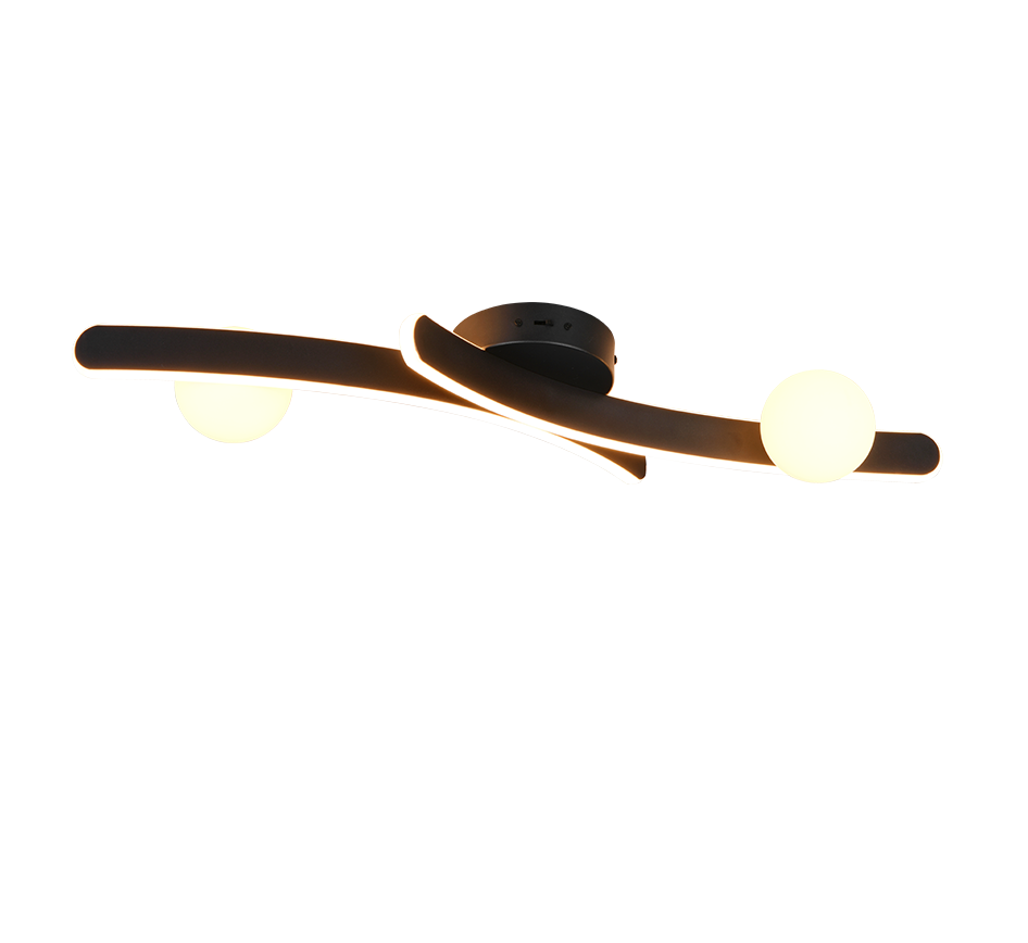 Napoli LED Flush Light- White/ Black Finish