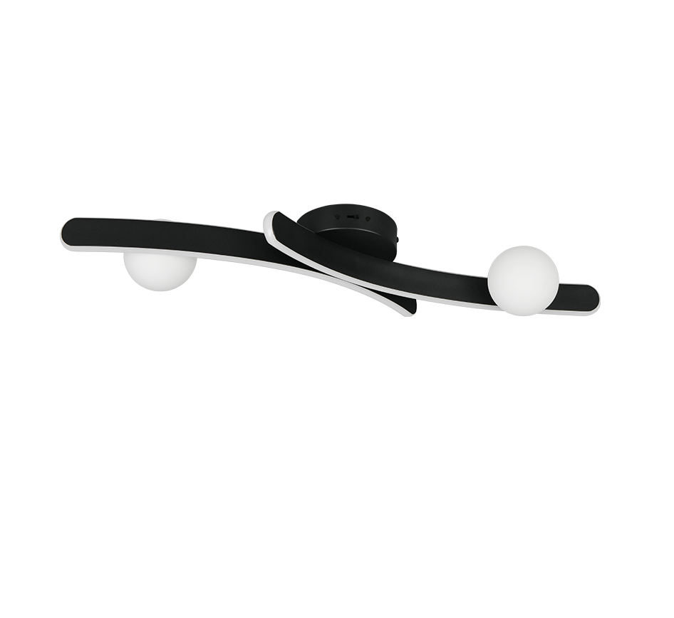 Napoli LED Flush Light- White/ Black Finish