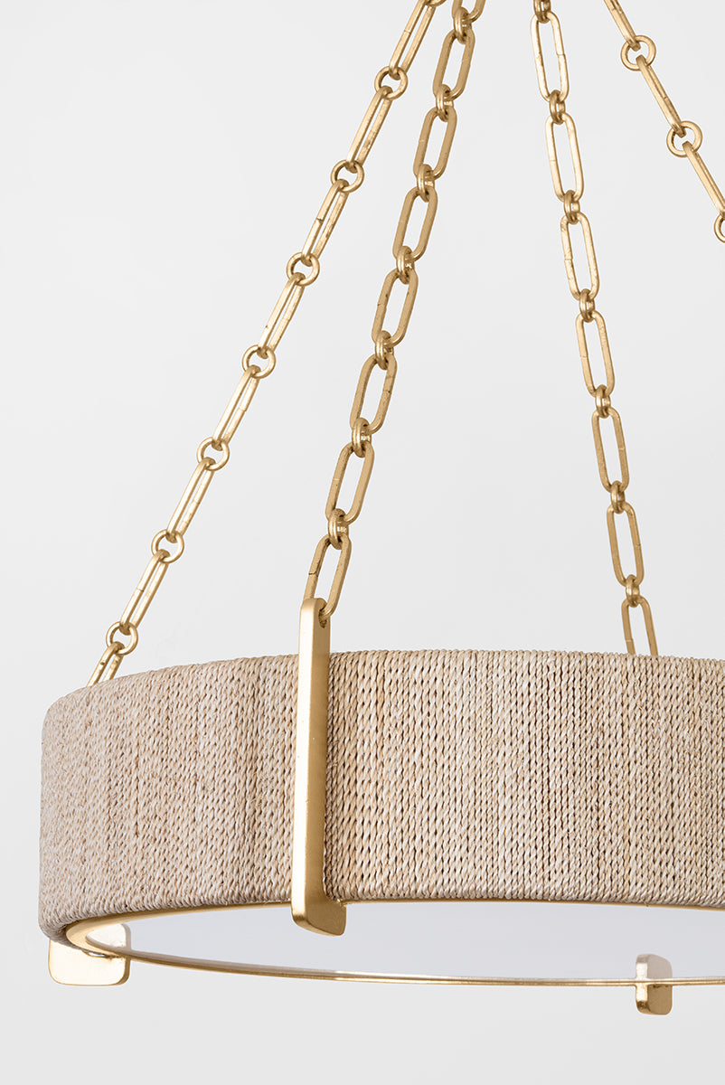 Quebec 4/6Lt Chandelier - Gold Leaf