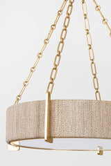 Quebec 4/6Lt Chandelier - Gold Leaf