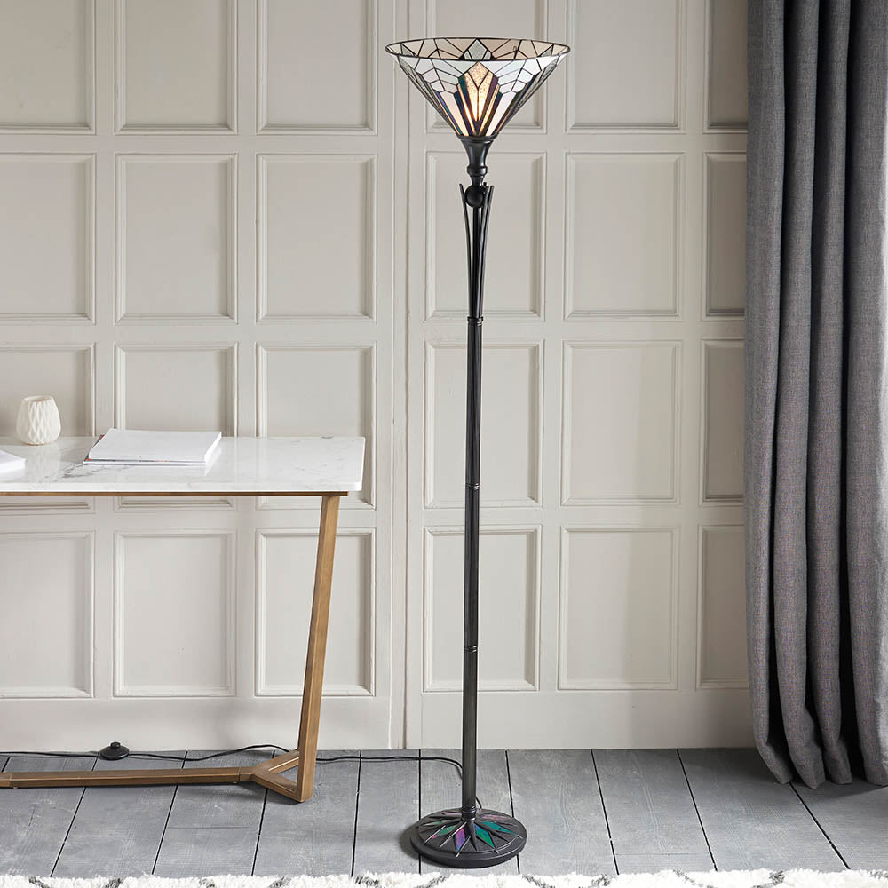 Alcyone Uplighter Floor Lamp -  Black Finish E27