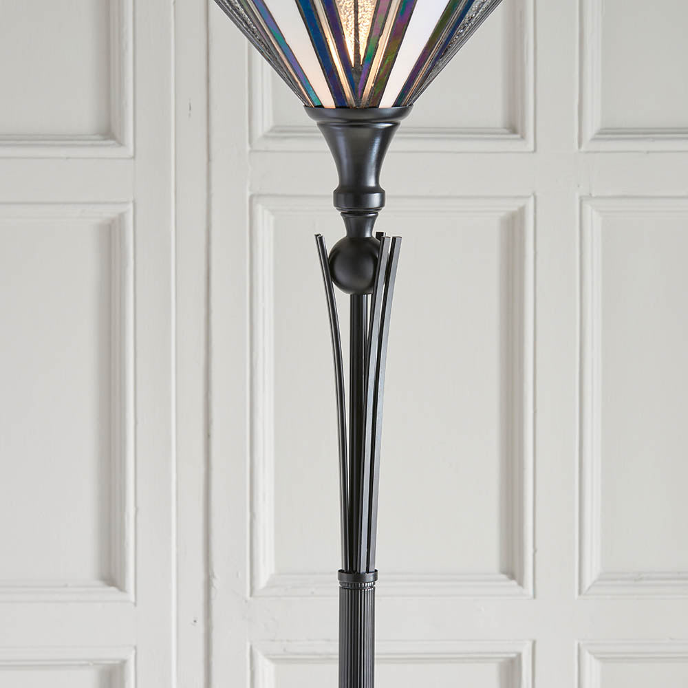 Alcyone Uplighter Floor Lamp -  Black Finish E27