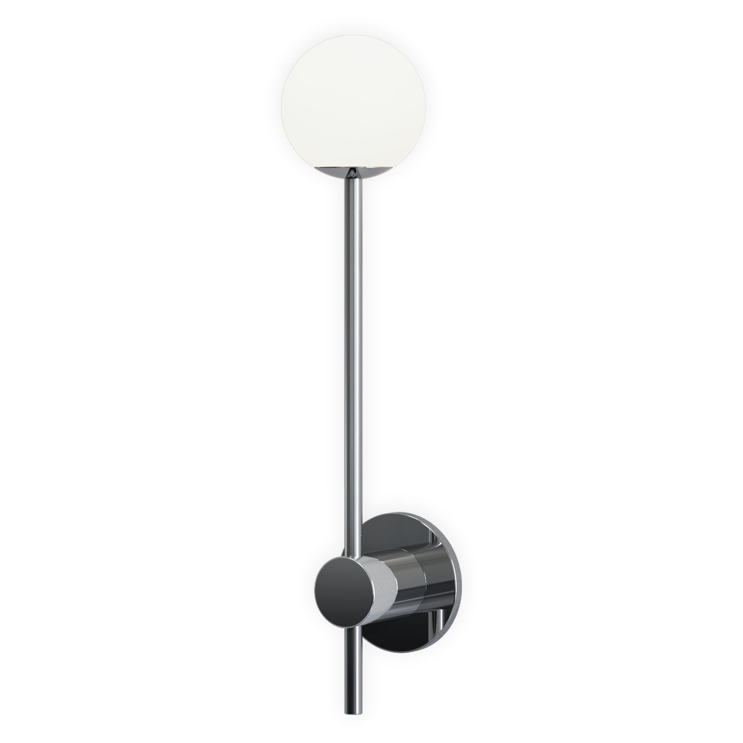 Orb Single Bathroom Wall Light- Polished Chrome/ Matt Black