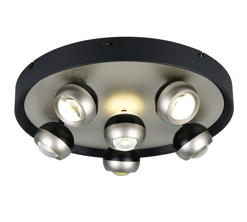 Orbit Ceiling lamp- Black/ Nickel Finishes