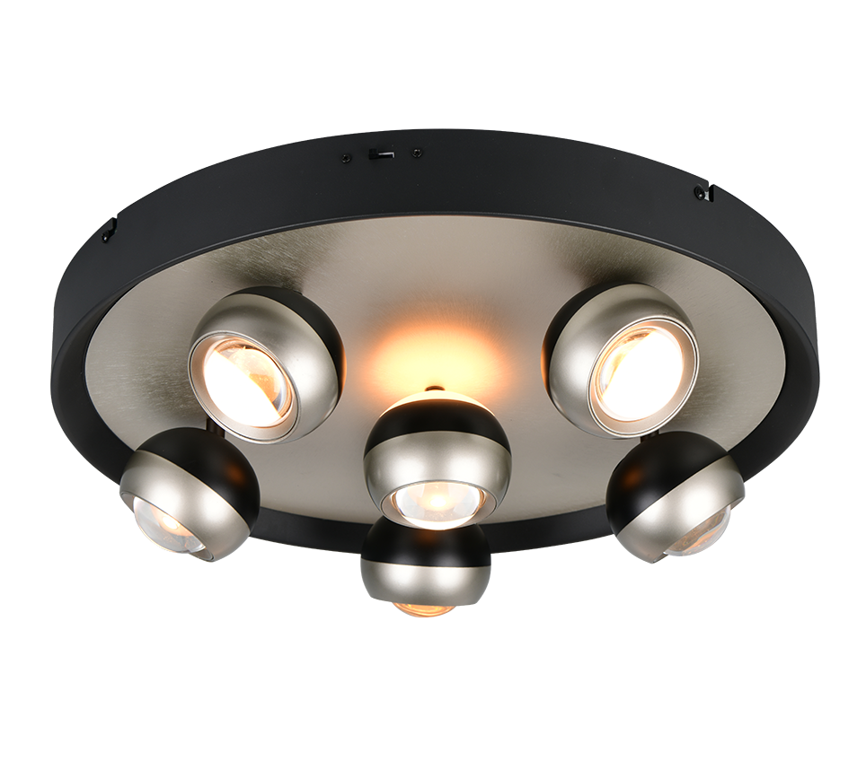 Orbit Ceiling lamp- Black/ Nickel Finishes