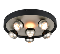 Orbit Ceiling lamp- Black/ Nickel Finishes