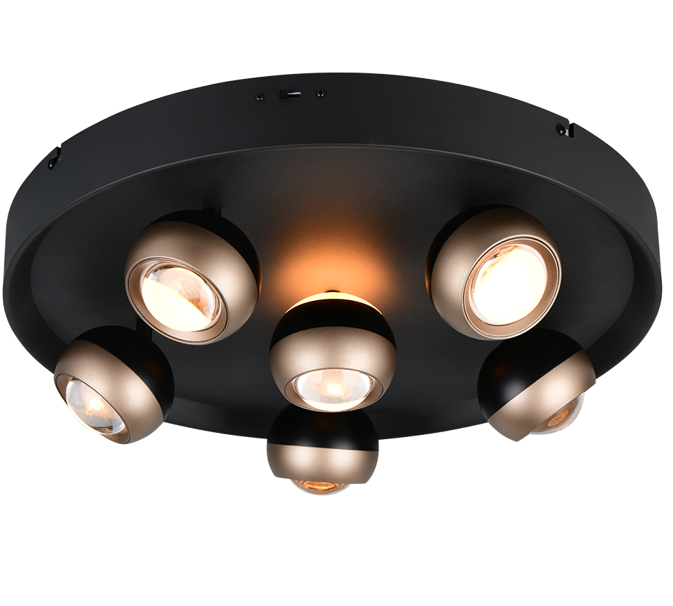 Orbit Ceiling lamp- Black/ Nickel Finishes