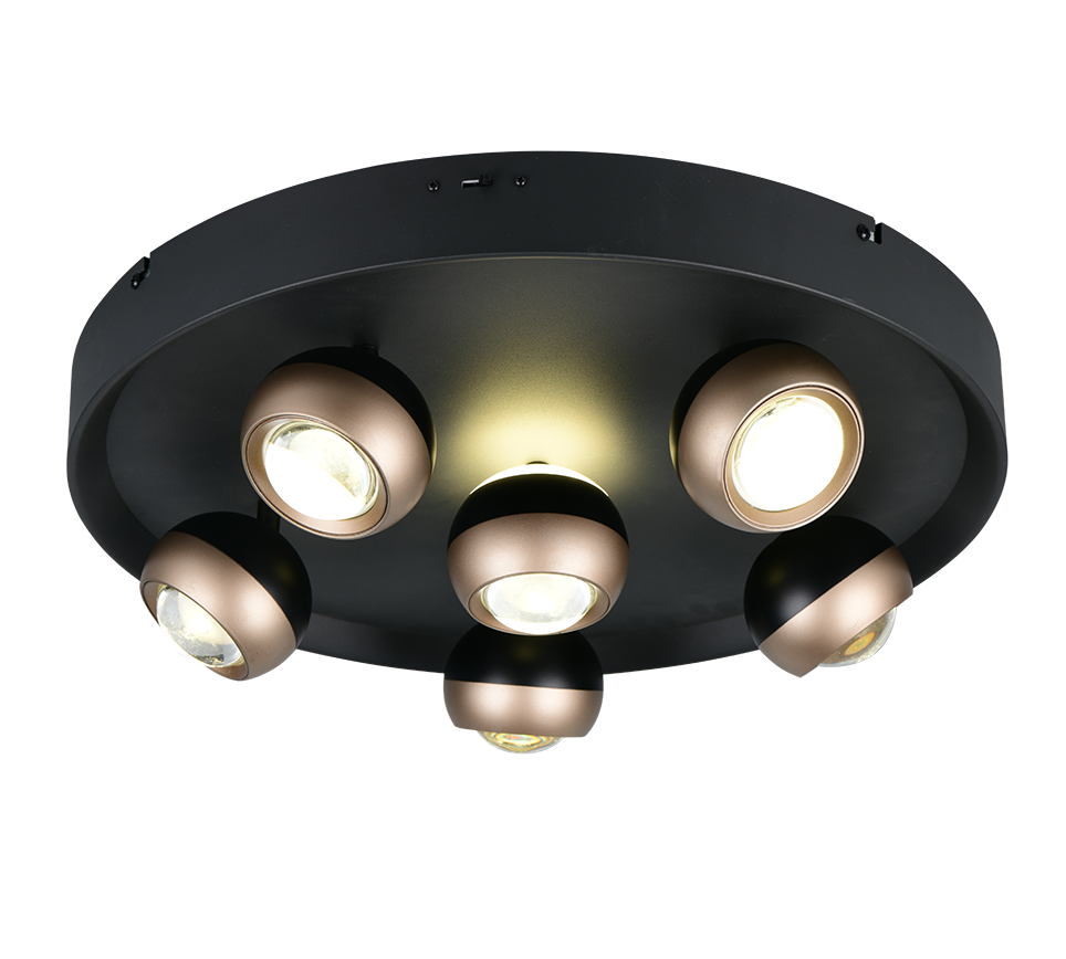 Orbit Ceiling lamp- Black/ Nickel Finishes