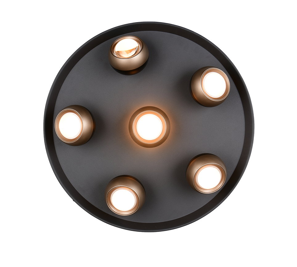Orbit Ceiling lamp- Black/ Nickel Finishes