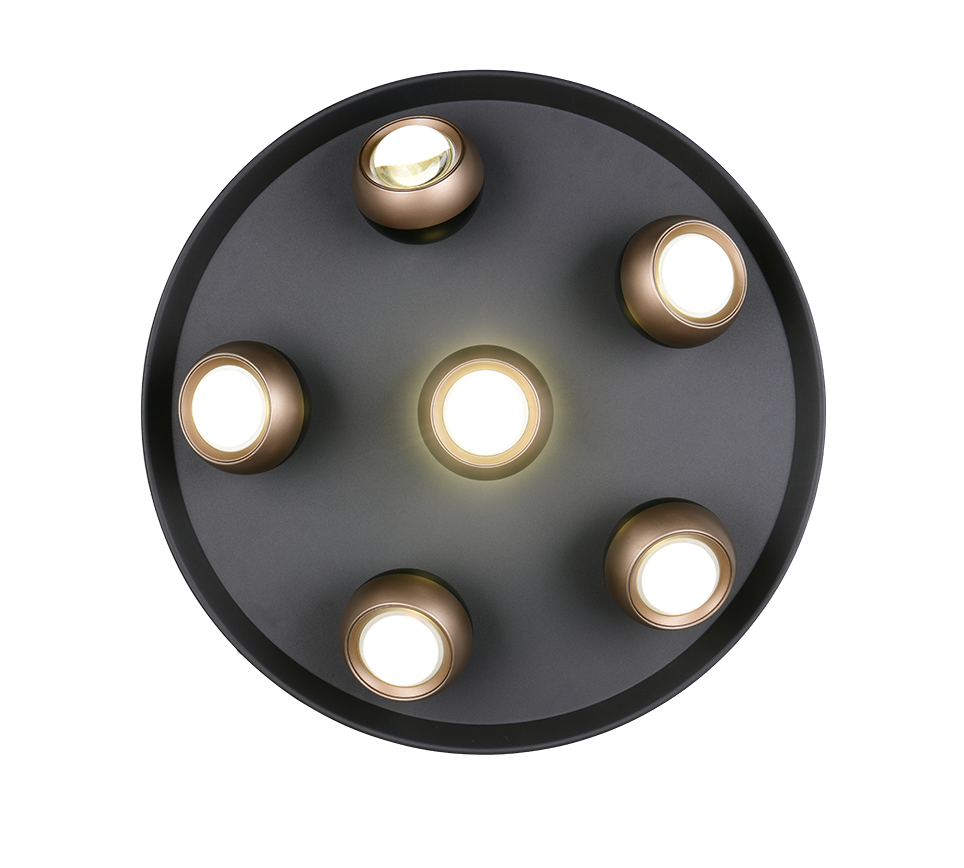 Orbit Ceiling lamp- Black/ Nickel Finishes