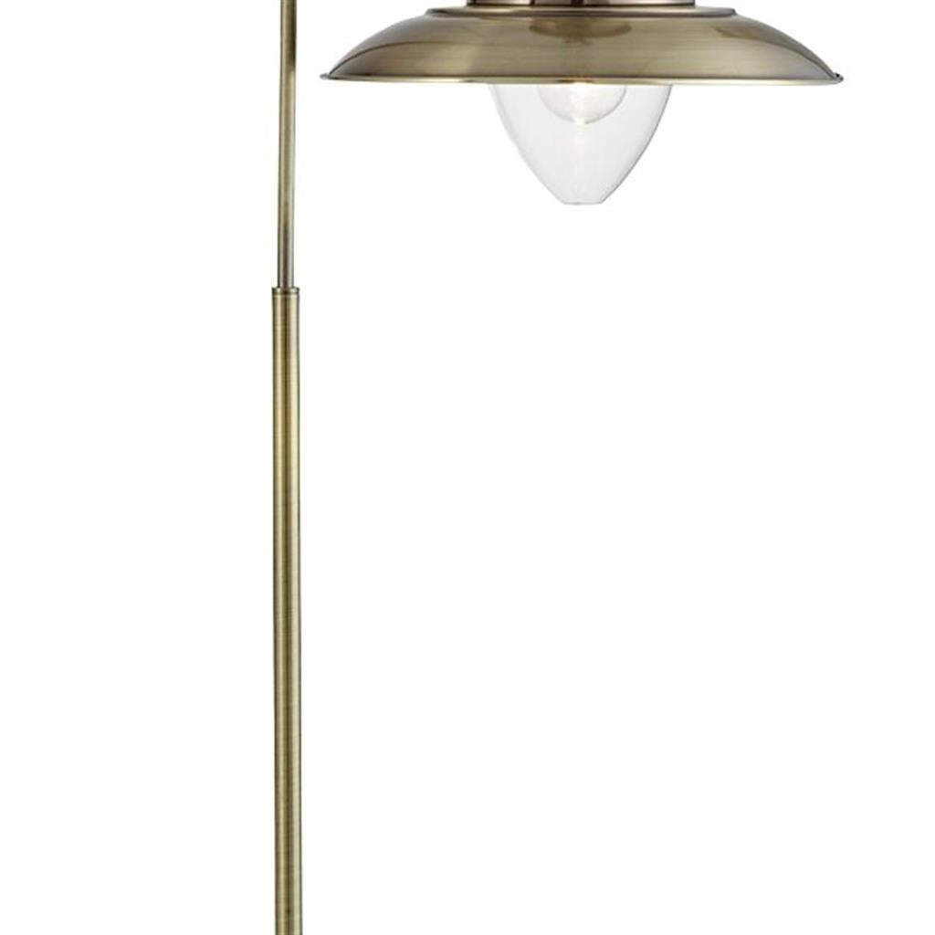 Fisherman Floor Lamp - Antique Brass Metal & Glass E27