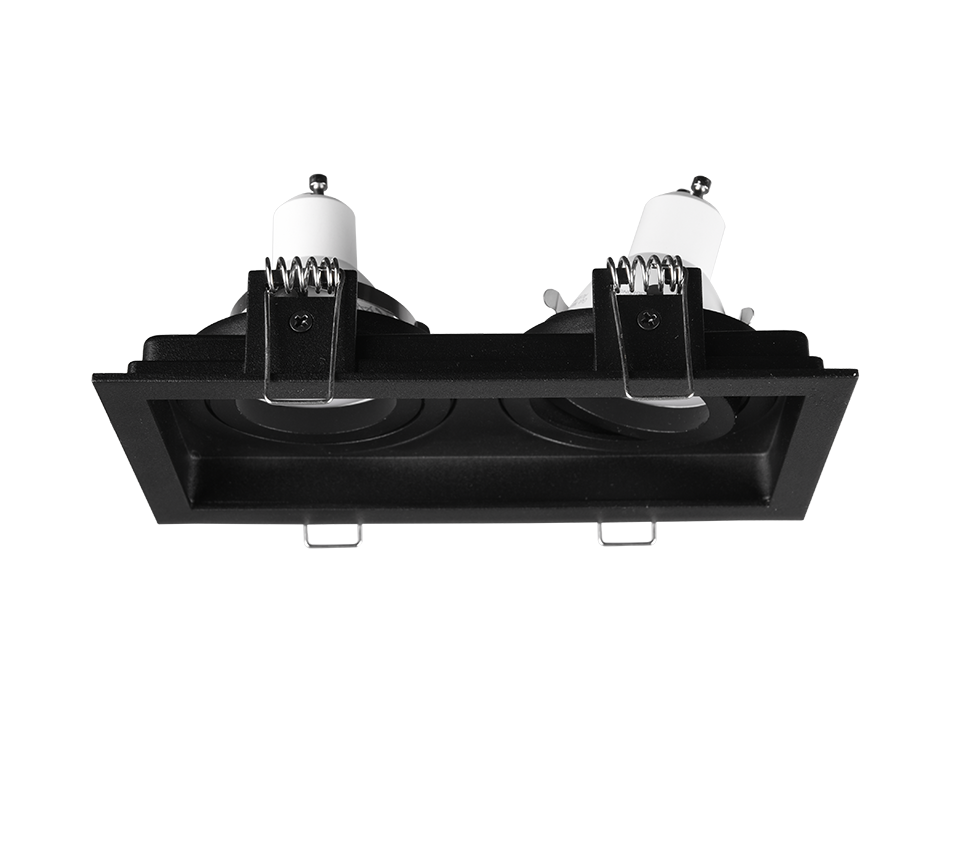 Kenai 2Lt Recessed Ceiling Light- Black/ White Finish