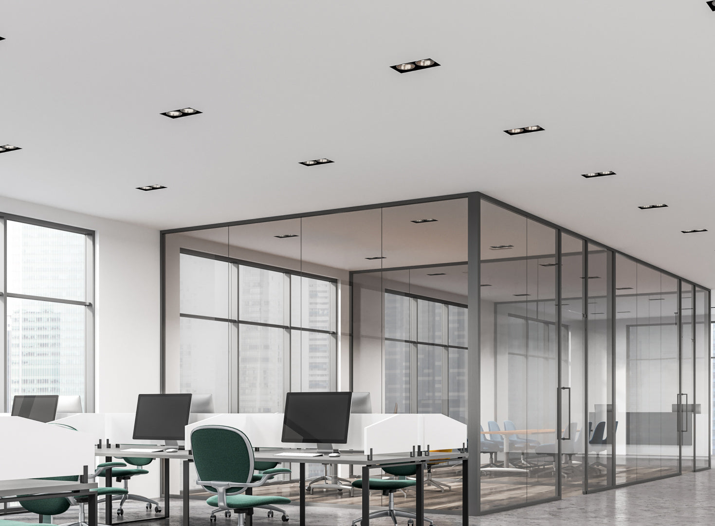 Kenai 2Lt Recessed Ceiling Light- Black/ White Finish