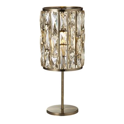 Bijou Crystal Table Lamp - Brass/Chrome