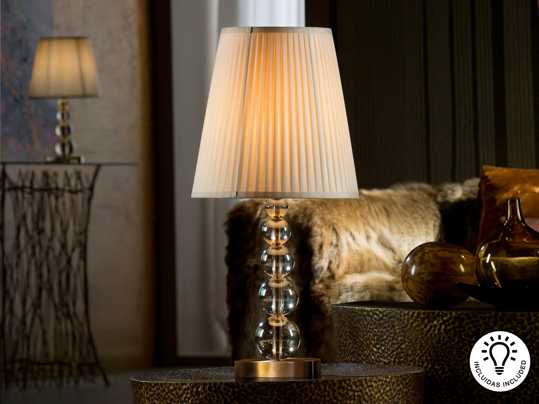 Mercury Small/Large  Table Lamp- Champagne Finish