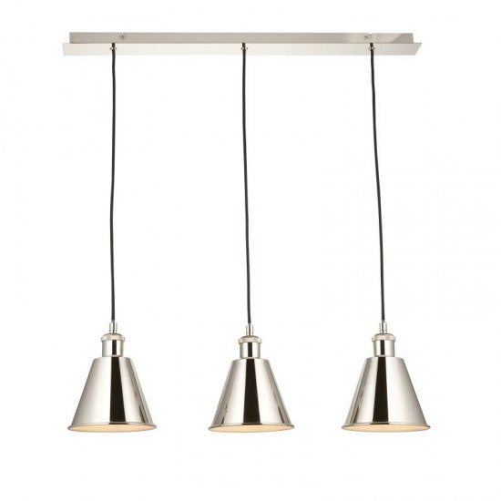 Drummond 3Lt Linear Pendant - Bright Nickel