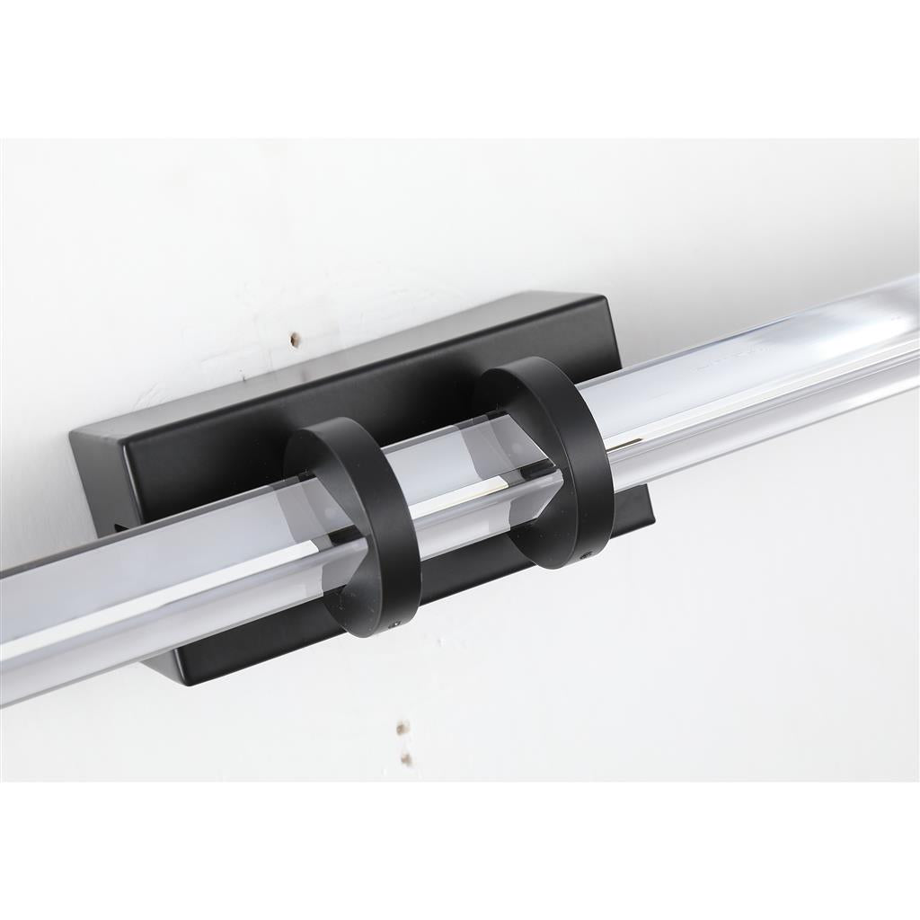 Parma LED Bathroom Over Mirror Light- Satin Brass/ Black Finish