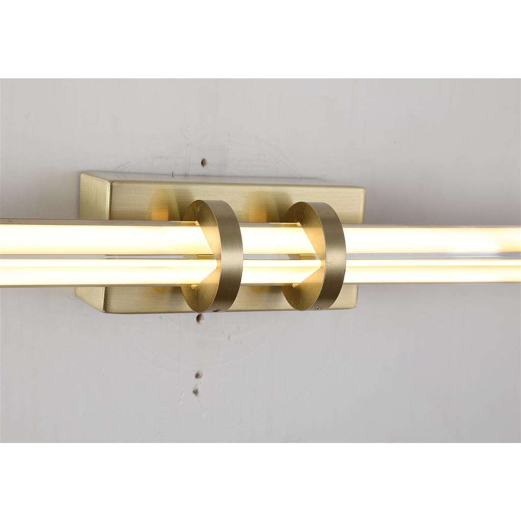 Parma LED Bathroom Over Mirror Light- Satin Brass/ Black Finish