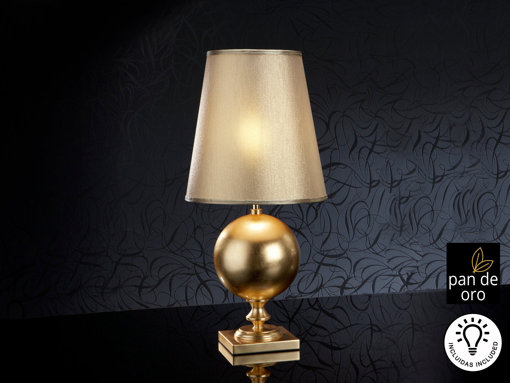 Terra Table Lamp- Gold Leaves Finish