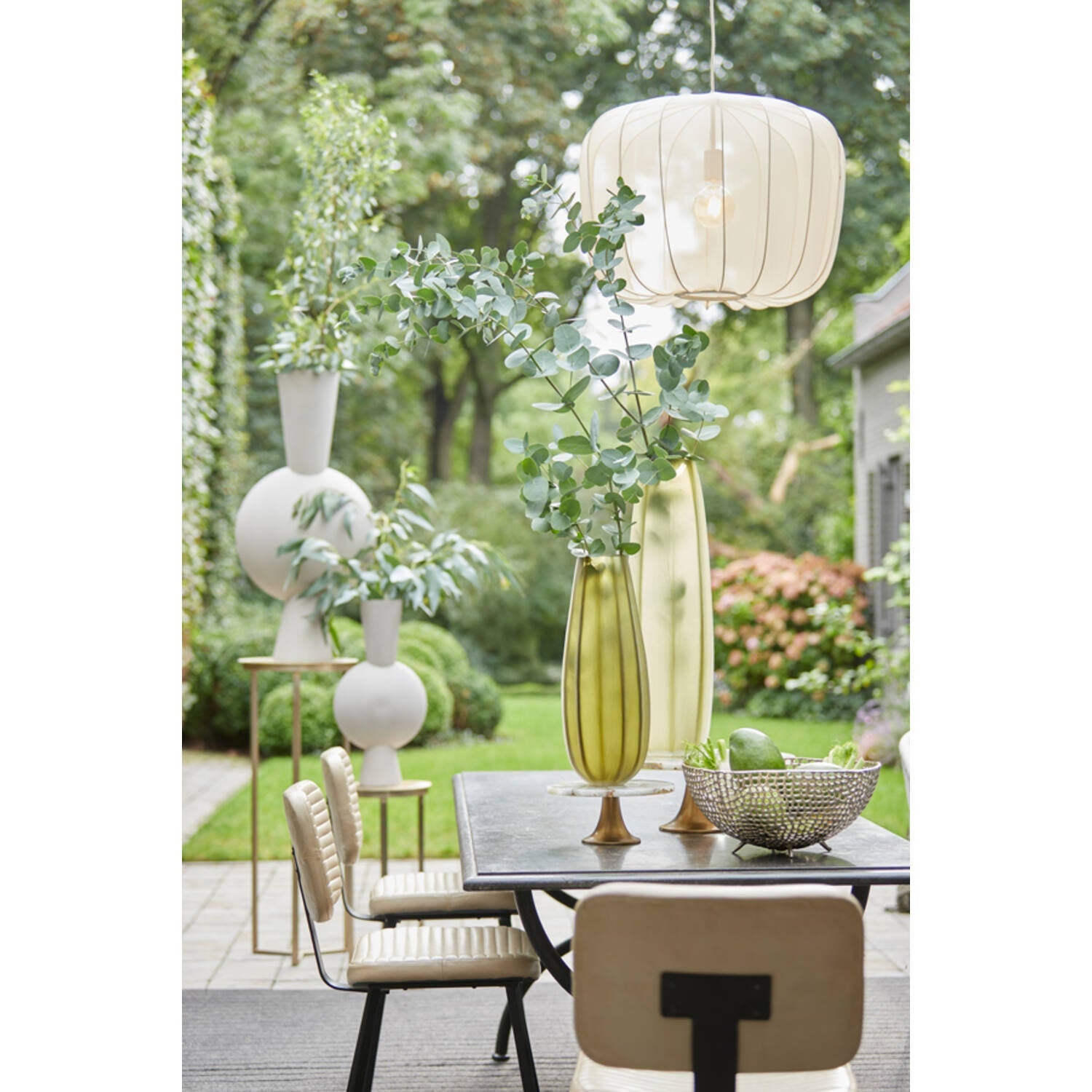 Retiro Small Pillar Side Tables - Light Gold Finish