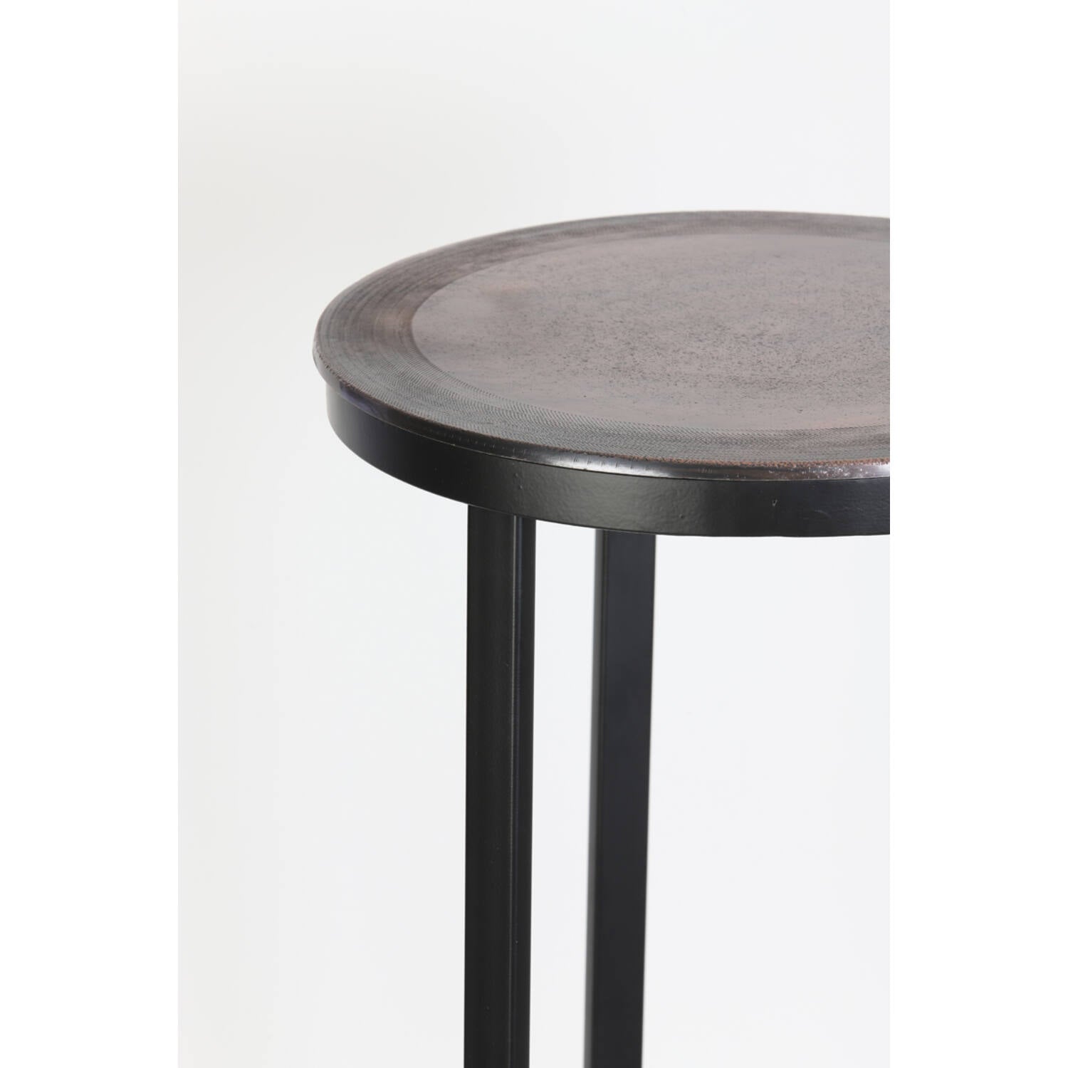 Retiro Medium Pillar Side Tables - Antique Copper Finish