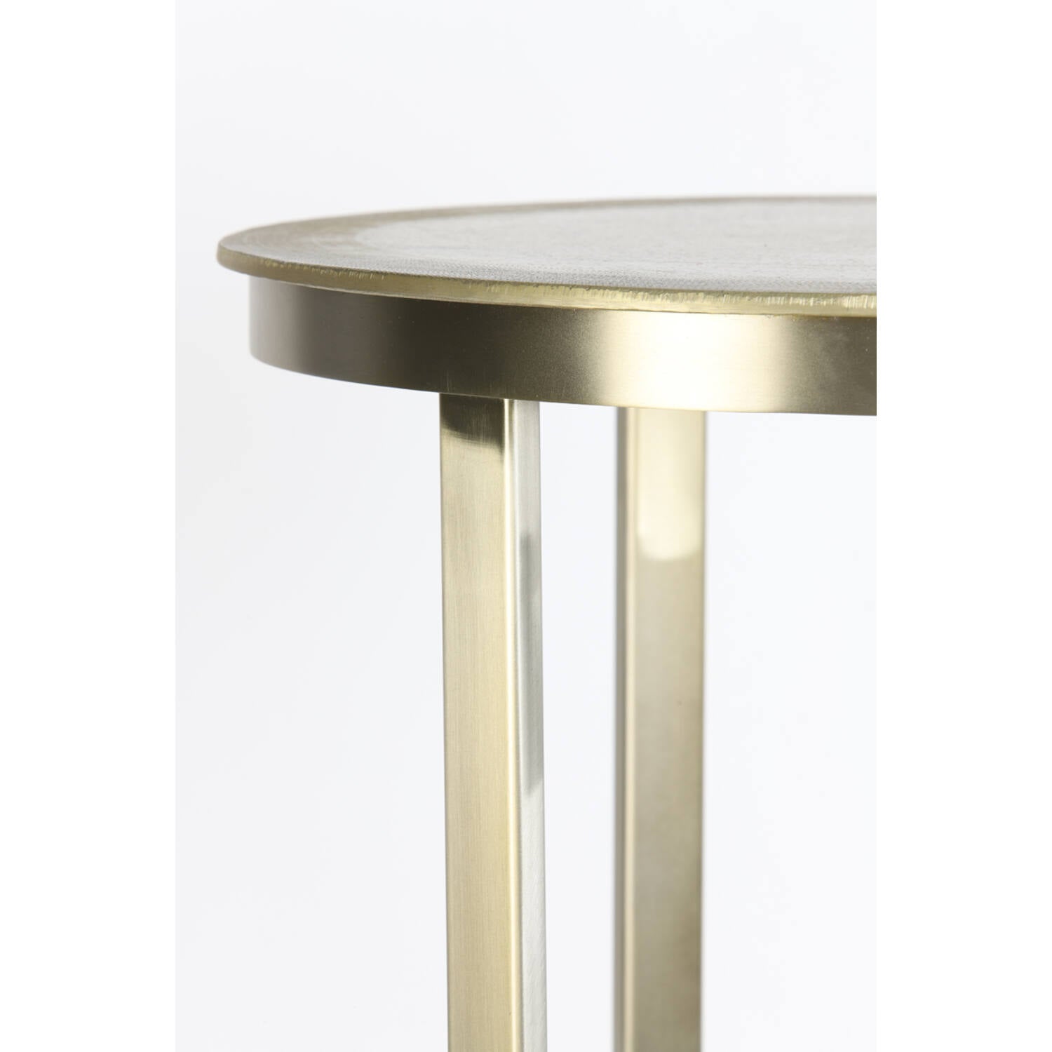 Retiro Medium Pillar Side Tables - Light Gold Finish