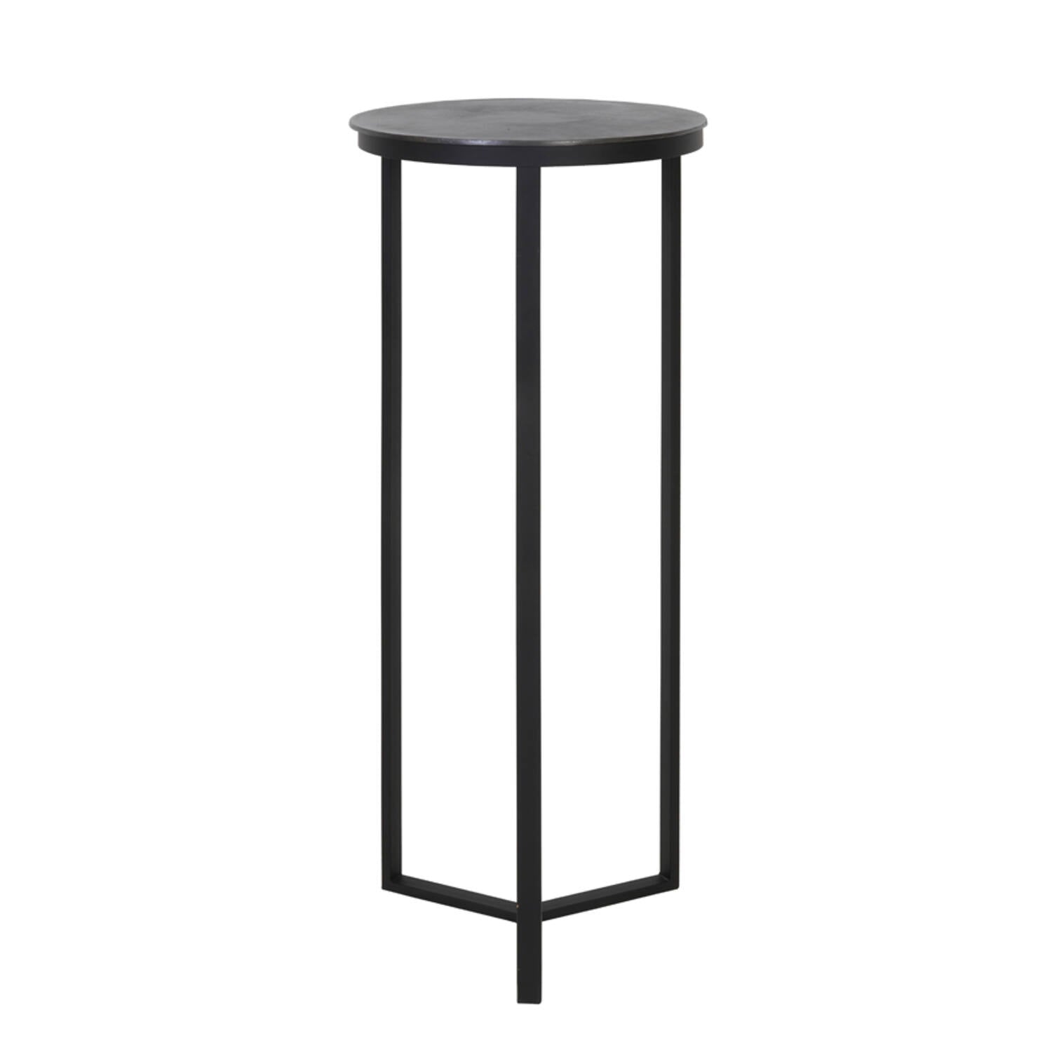Retiro Large Pillar Side Tables - Antique Lead Finish