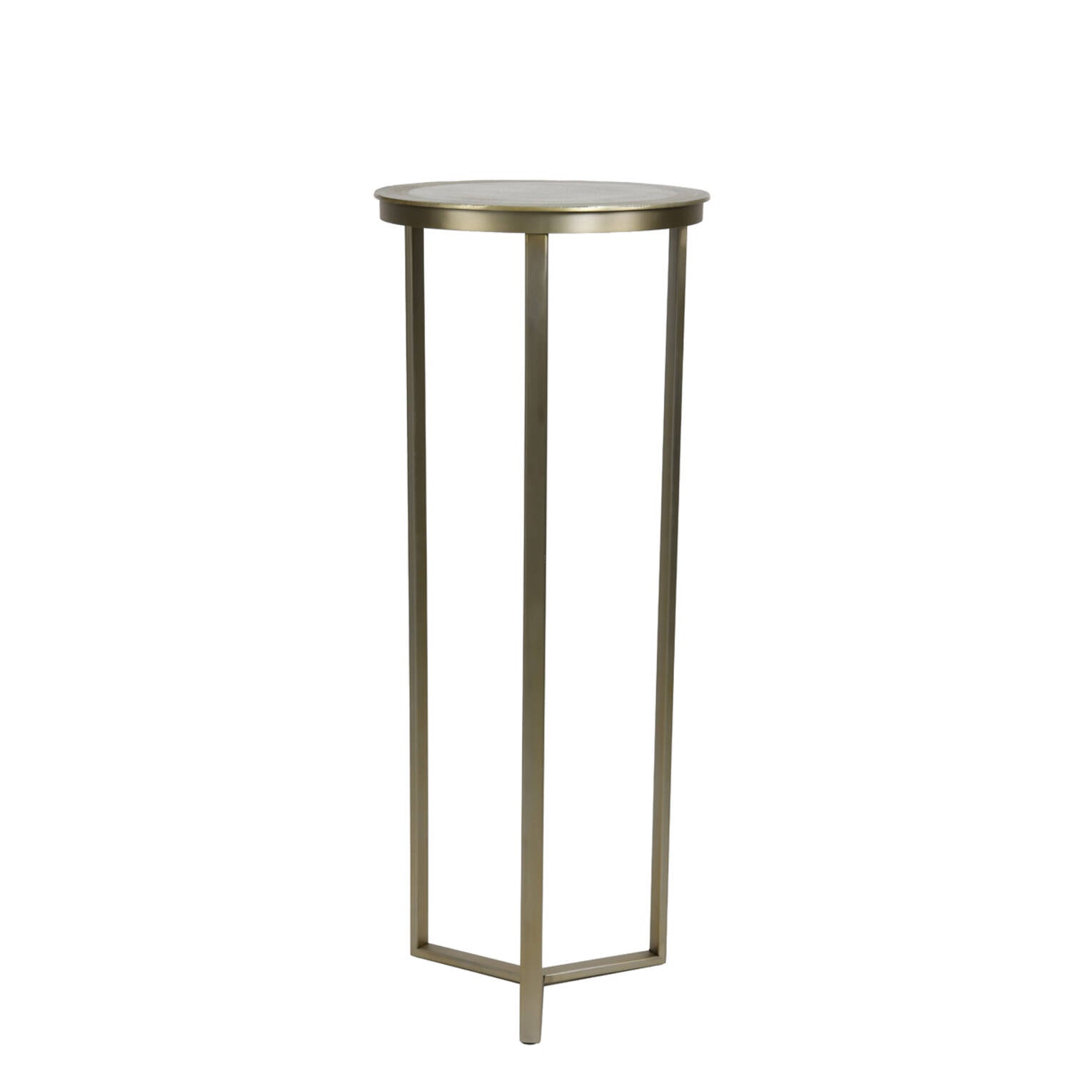 Retiro Large Pillar Side Tables - Light Gold Finish