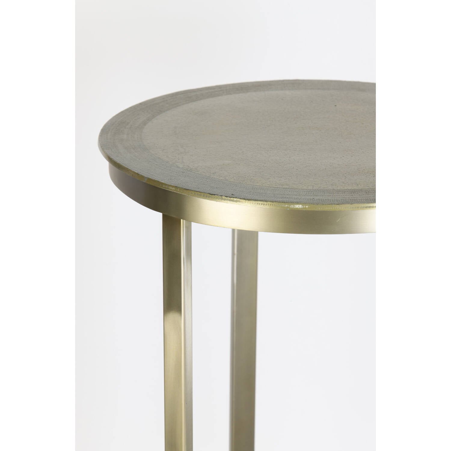 Retiro Large Pillar Side Tables - Light Gold Finish