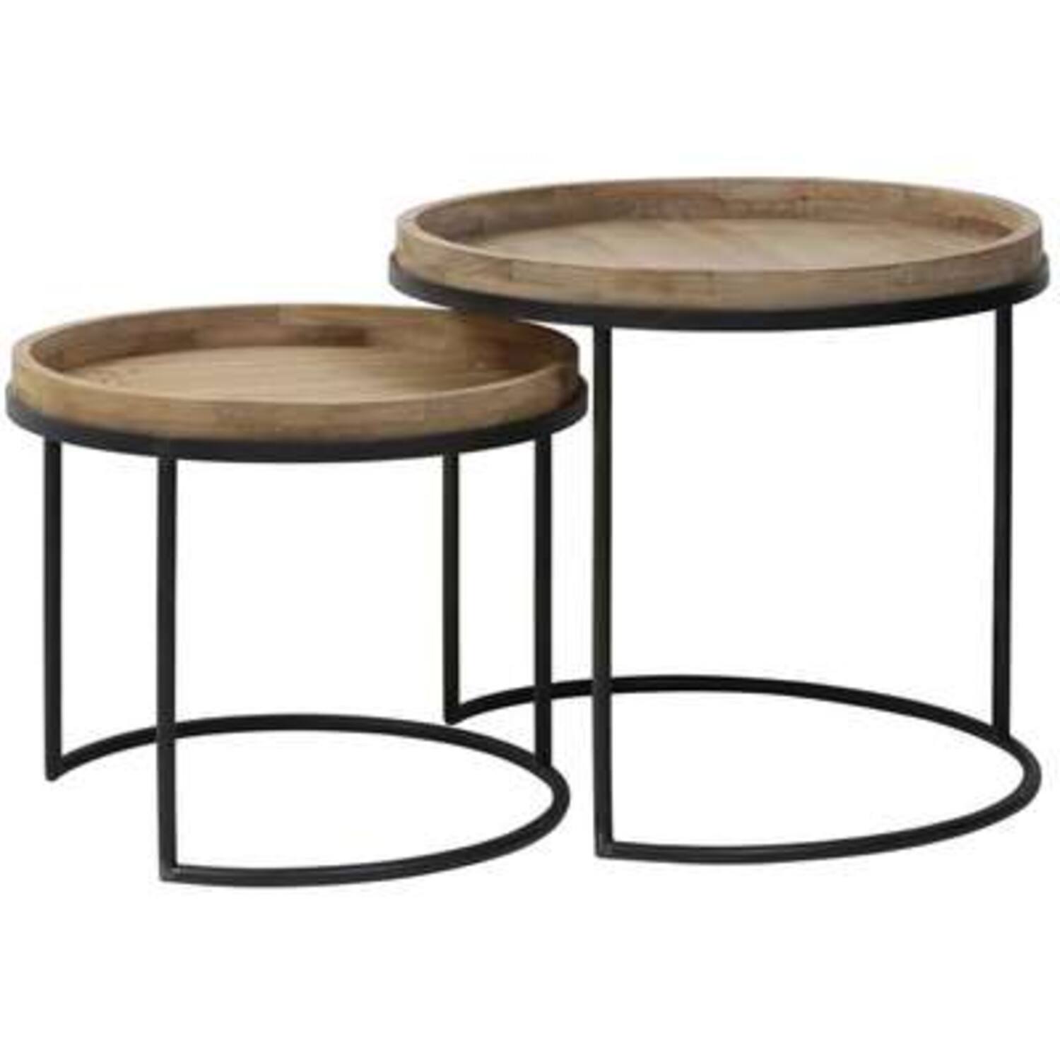 Copan Side table Black + Wood / Tin Look - Finish