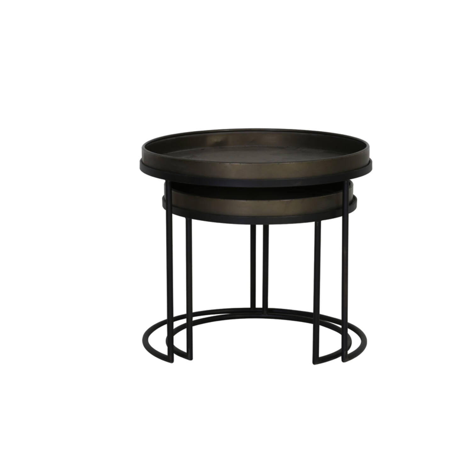 Copan Side table Black + Wood / Tin Look - Finish