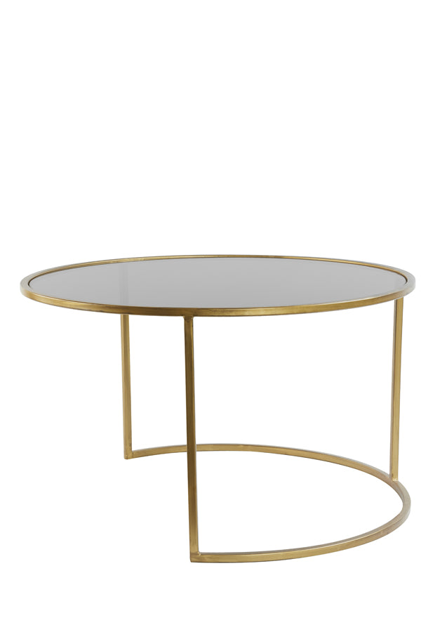 Duarte Coffee Table - Smoked Glass & Gold Finish