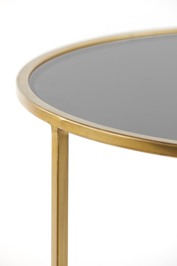 Duarte Coffee Table - Smoked Glass & Gold Finish