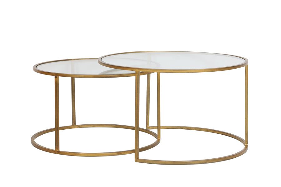 Duarte Coffee Table - Clear Glass & Gold Finish