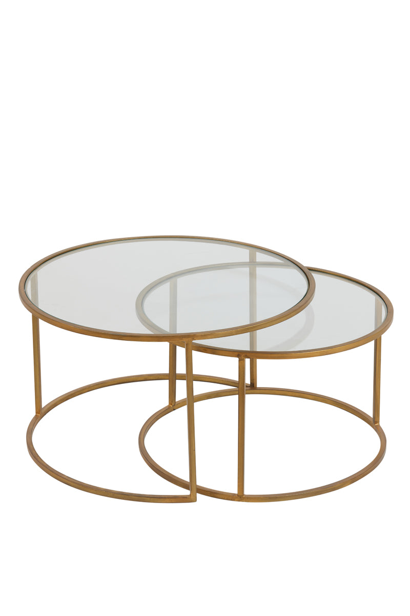 Duarte Coffee Table - Clear Glass & Gold Finish