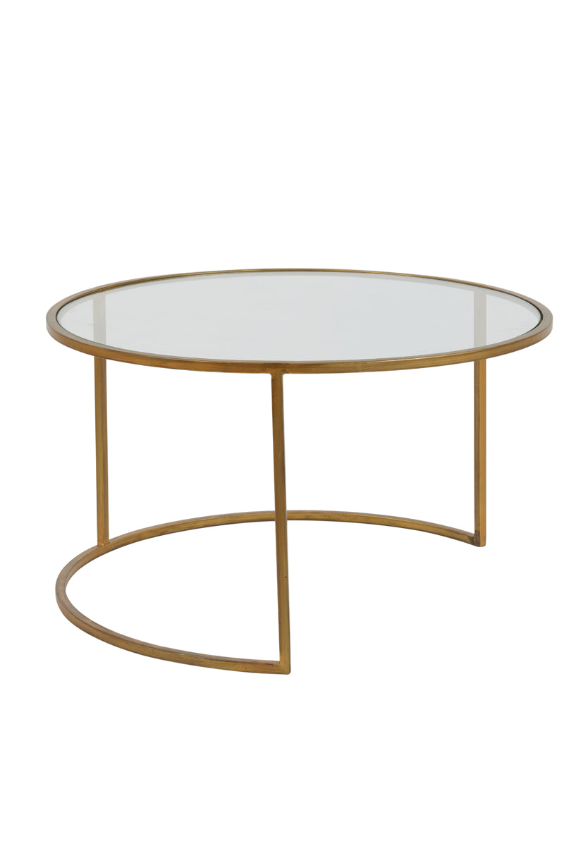 Duarte Coffee Table - Clear Glass & Gold Finish